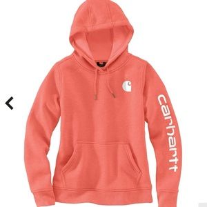 Carhartt Clarksburg Long-Sleeve Hooded Sweatshirt for Ladies - Electric Coral